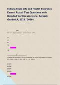 Indiana State Life and Health Insurance Exam &sol; Actual Test Questions with Detailed Verified Answers &sol; Already Graded A&comma; 2025 &sol; 2026&period; 