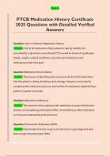 PTCB Medication History Certificate  2025 Questions with Detailed Verified  Answers 
