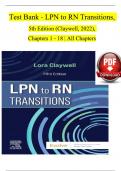 TEST BANK FOR LORA CLAYWELL LPN TO RN TRANSITIONS 5TH EDITION&sol;COMPLETE GUIDE&sol;&sol; LATTEST UPDATE 2025