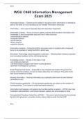 WGU C468 Information Management  Exam 2025 