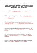 CRCST EXAM 2025 &vert; ALL QUESTIONS AND CORRECT ANSWERS &vert; GRADED A&plus; &vert; LATEST EXAM &vert; VERIFIED ANSWERS &vert; JUST RELEASED
