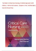 Test Bank For Critical Care Nursing- A Holistic Approach 12th Edition Morton -Fontaine Chapters 1 - 56&lowbar;
