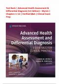 Test Bank for Advanced Health Assessment and Differential Diagnosis Essentials For Clinical Practice 1st Edition Myrick&comma; Chapters 1 - 12&period;pdf