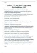 Indiana Life and Health Insurance  Detailed Exam 2025 