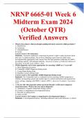 NRNP 6665-01 Week 6 Midterm Exam 2024 &lpar;October QTR&rpar; Verified Answers