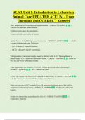 ALAT Unit 1- Introduction to Laboratory  Animal Care UPDATED ACTUAL  Exam  Questions and CORRECT Answers 