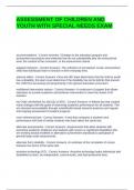 ASSESSMENT OF CHILDREN AND YOUTH WITH SPECIAL NEEDS EXAM QUESTIONS AND ANSWERS