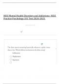 HESI Mental Health Disorders and Addictions- HESI Practice Psychology 101 Test 2024-2025