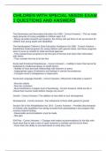 CHILDREN WITH SPECIAL NEEDS EXAM 1 QUESTIONS AND ANSWERS