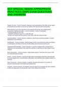 DCF SPECIAL NEEDS APPROPRIATE PRACTICES &lpar;SNP&rpar; EXAM QUESTIONS AND ANSWERS