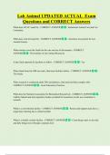 Lab Animal UPDATED ACTUAL  Exam  Questions and CORRECT Answers 