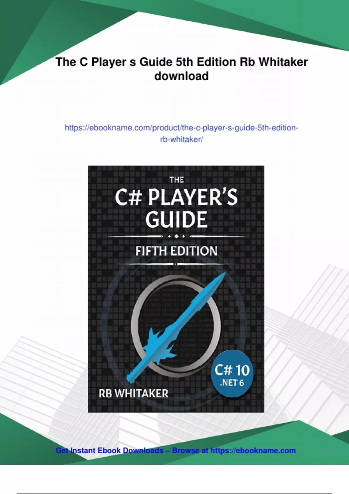Summary The C Player s Guide 5th Edition Rb Whitaker - Instant Download - Ebookname - Stuvia US