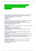EXAM 1 SPECIAL NEEDS IN EARLY CHILDHOOD QUESTIONS AND ANSWERS