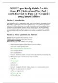 WGU D402 Study Guide for OA from PA &ndash; Solved and Verified &ndash; 100&percnt; Correct to Pass &ndash; A&plus; Graded &ndash; 2025&sol;2026 Edition