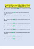 Final ACHPN review UPDATED ACTUAL  Exam Questions and CORRECT Answers 