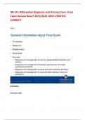 NR 511 Differential Diagnosis and Primary Care- Final Exam Review New&excl;&excl; 2025&sol;2026 100&percnt; VERIFIED CORRECT