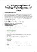 CNT Written Exam &ndash; Updated Questions with Complete Answers &ndash; Verified & A&plus; Graded &ndash; 2025&sol;2026 Edition