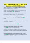 D033 &ndash; Rebecca UPDATED  ACTUAL Exam  Questions and CORRECT Answers 
