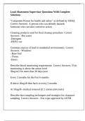 Lead Abatement Supervisor Questions With Complete Solutions