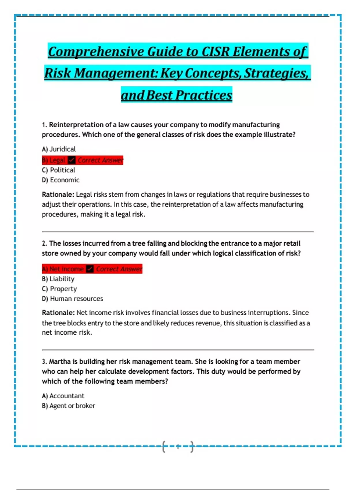 Comprehensive Guide to CISR Elements of Risk Management: Key Concepts ...