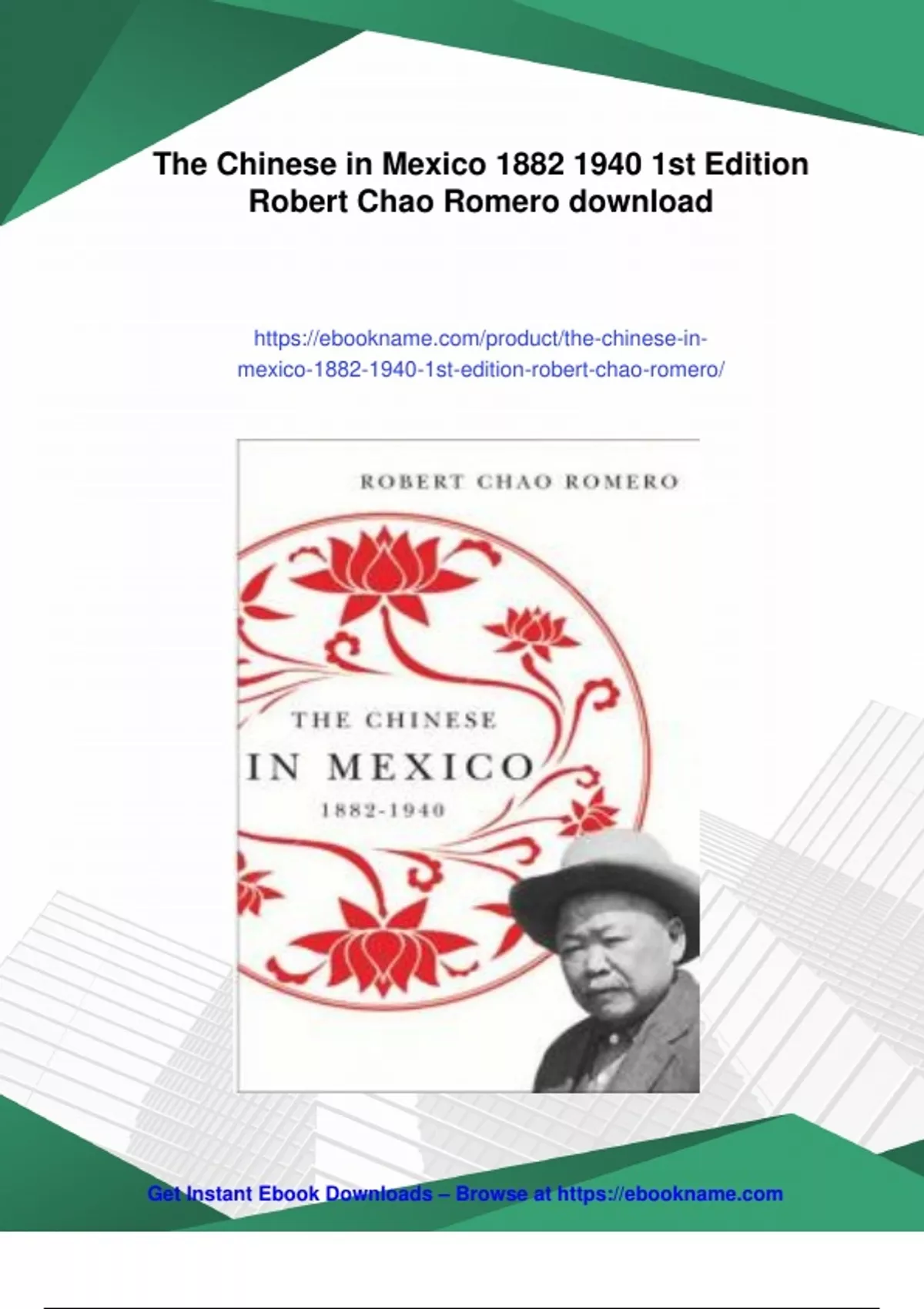 Summary The Chinese in Mexico st Edition Robert Chao Romero - Instant ...