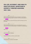 PSI&colon; LIFE&comma; ACCIDENT&comma; AND HEALTH PRACTICE EXAM &sol; QUESTIONS & EXPERTLY VERIFIED ANSWERS&comma; 2025 &sol; 2026&period;  