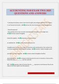ACCOUNTING 5110 EXAM TWO 2025 QUESTIONS AND ANSWERS