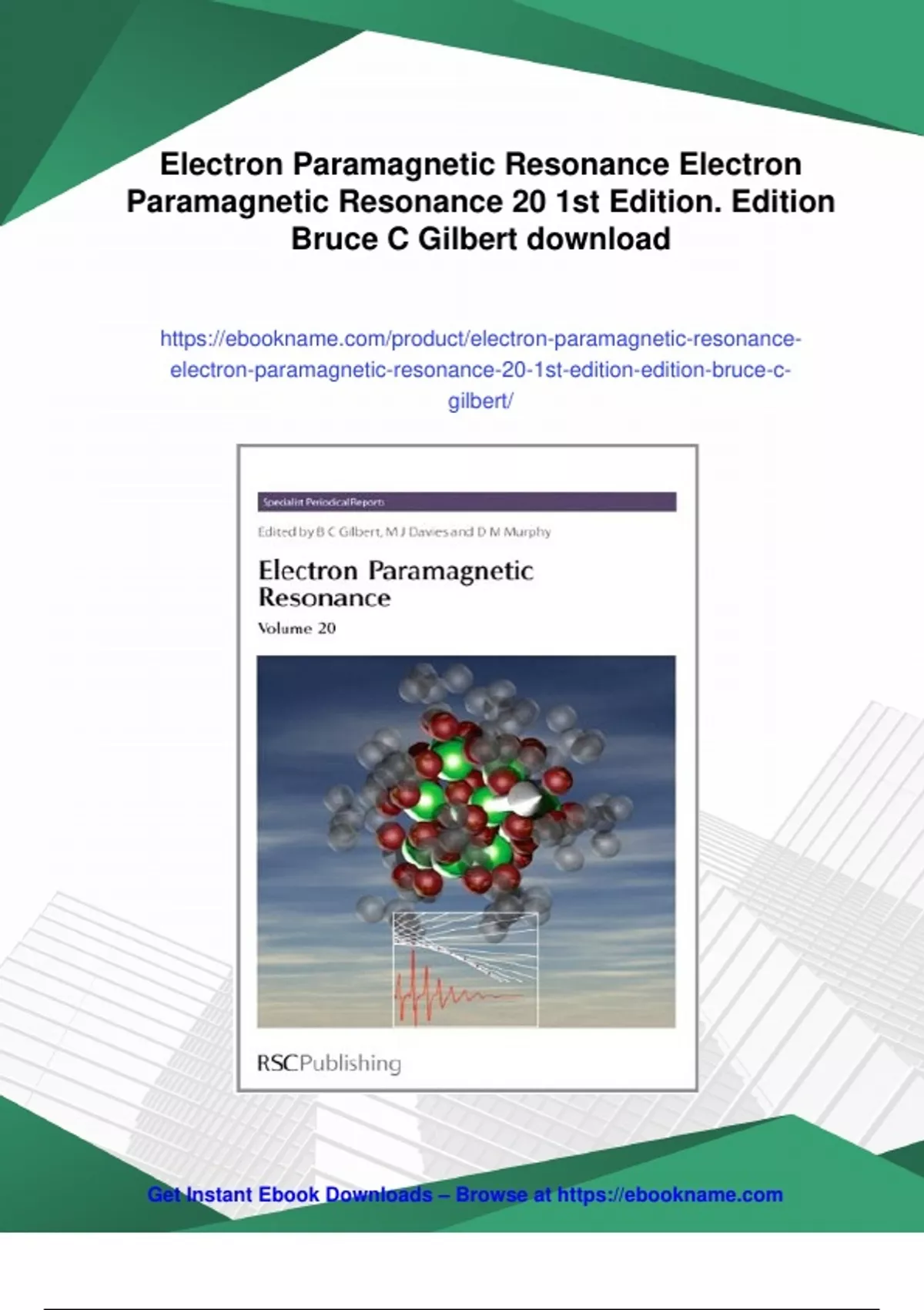 Summary Electron Paramagnetic Resonance Electron Paramagnetic Resonance ...