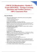 CHEM 210 Biochemistry Module 5 Exam &lpar;2024&sol;2025&rpar; &ndash; Portage Learning Questions and Verified Answers &vert; 100&percnt; Guarantee Pass