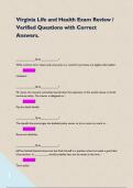 Virginia Life and Health Exam Review &sol; Verified Questions with Correct Answers&period;   