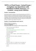 NFPA 10 Final Exam &ndash; Actual Exam &ndash; Complete 200 Questions with Detailed Verified Answers &ndash; A&plus; Graded &ndash; 2025&sol;2026 Edition