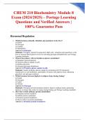  CHEM 210 Biochemistry Complete Exam Bundle &lpar;Modules 1&ndash;8 &plus; Final&rpar; &ndash; Portage Learning 2024&sol;2025 & 2025&sol;2026 Questions and Verified Answers &vert; 100&percnt; Guarantee Pass