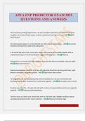 APEA FNP PREDICTOR EXAM 2025 QUESTIONS AND ANSWERS
