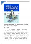 TEST BANK FOR Lehninger Principles of Biochemistry Seventh Edition by David L&period; Nelson &comma; Michael M&period; Cox ISBN&colon;978-1464126116 ALL CHAPTERS COVERED YOUR ULTIMATE GUIDE 100&percnt; VERIFIED A&plus; GRADE ASSURED&excl;&excl;&excl;&excl; NEW LATEST UPDATE&excl;&excl;&excl;&excl;&excl;