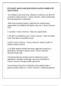PTU RITE AID EXAM QUESTIONS WITH COMPLETE SOLUTIONS