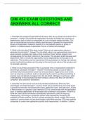 OIM 452 EXAM QUESTIONS AND ANSWERS ALL CORRECT 