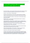 SPECIAL EDUCATION TERMS EXAM QUESTIONS AND ANSWERS