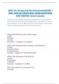 EGEE 101 &lpar;Energy and the Environment&rpar;EXAM 1  2025&ndash;2026 ACCURATE REAL EXAM QUESTIONS  AND VERIFIED Correct answers  This document presents the latest real questions and verified correct answers for Exam 1 of  EGEE 101 &lpar;Energy and the Environment&rpar;&comma; designed