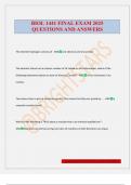 BIOL 1441 FINAL EXAM 2025 QUESTIONS AND ANSWERS
