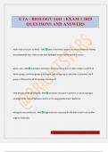 UTA - BIOLOGY 1441 - EXAM 1 2025 QUESTIONS AND ANSWERS