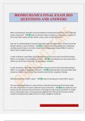 BIOMECHANICS FINAL EXAM 2025 QUESTIONS AND ANSWERS