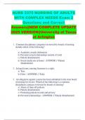 NURS 3375 NURSING OF ADULTS WITH COMPLEX NEEDS Exam 2 Questions and Correct Answers&vert;&vert;NEW COMPLETE UPDATE 2025 VERSION&vert;&vert;University of Texas at Arlington