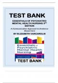 Test Bank&colon; Essentials of Psychiatric Mental Health Nursing&comma; 3rd Edition by Varcarolis &vert; LATEST