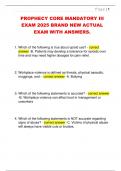 PROPHECY CORE MANDATORY III  EXAM 2025 BRAND NEW ACTUAL  EXAM WITH ANSWERS&period;