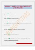 BIOLOGY 301 EXAM 2 2025 QUESTIONS AND ANSWERS