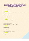 Civil Engineering and Architecture Final Exam Review &sol; Expert Strategies&comma; Review of Key Quizzes&comma; and Practice Questions for Guaranteed Success 