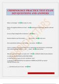 CRIMINOLOGY PRACTICE TEST EXAM 2025 QUESTIONS AND ANSWERS