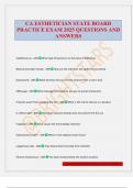 CA ESTHETICIAN STATE BOARD PRACTICE EXAM 2025 QUESTIONS AND ANSWERS
