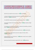 CANNON TRUST SCHOOL II &ndash; SAMPLE EXAM 2025 QUESTIONS AND ANSWERS