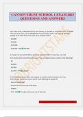 CANNON TRUST SCHOOL 1 EXAM 2025 QUESTIONS AND ANSWERS